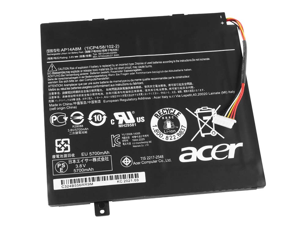 (image for) Acer Switch 10 Pro SW5-012P Original Akku 22Whr 5910mAh