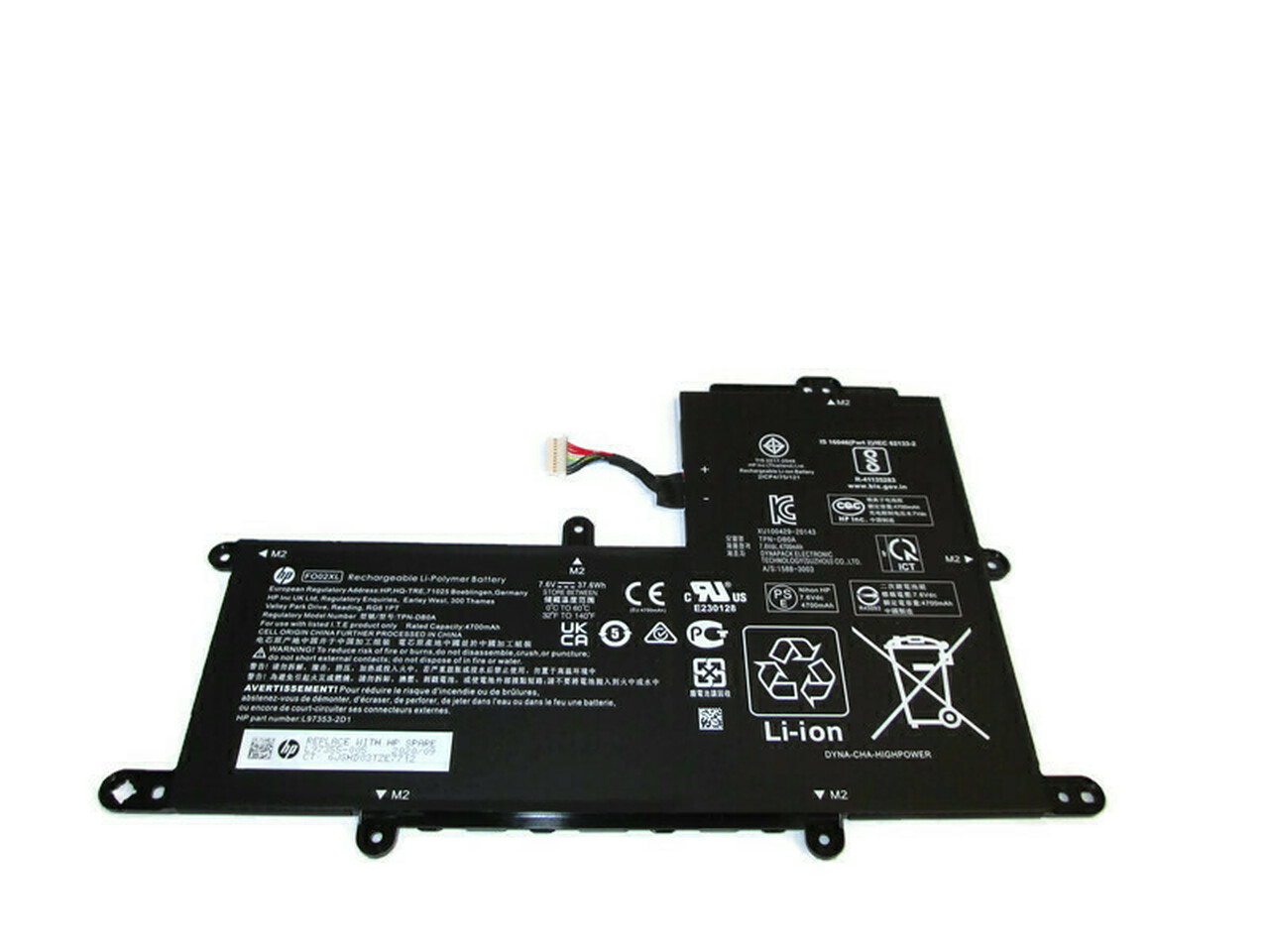 (image for) HP Chromebook 11a 11a-na Series Original Akku 7.6V 4700mAh 37.6Wh 4-Zellen