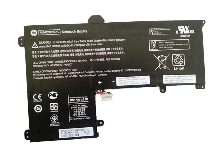 (image for) 25Whr Akku HP MA02025XL HSTNN-LB5B 721895-421 722232-005 TPN-Q127