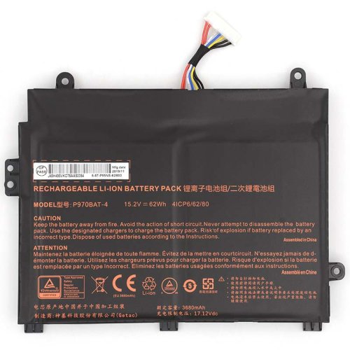 (image for) 3680mAh 62Wh 4 Zellen Akku Clevo P960EN-K P960